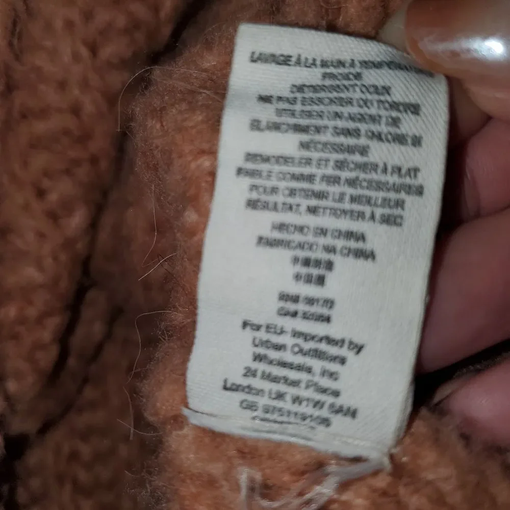 Free People Fluffy Fox Sweater Papaya Alpaca Wool Blend cowl neck chunky XS